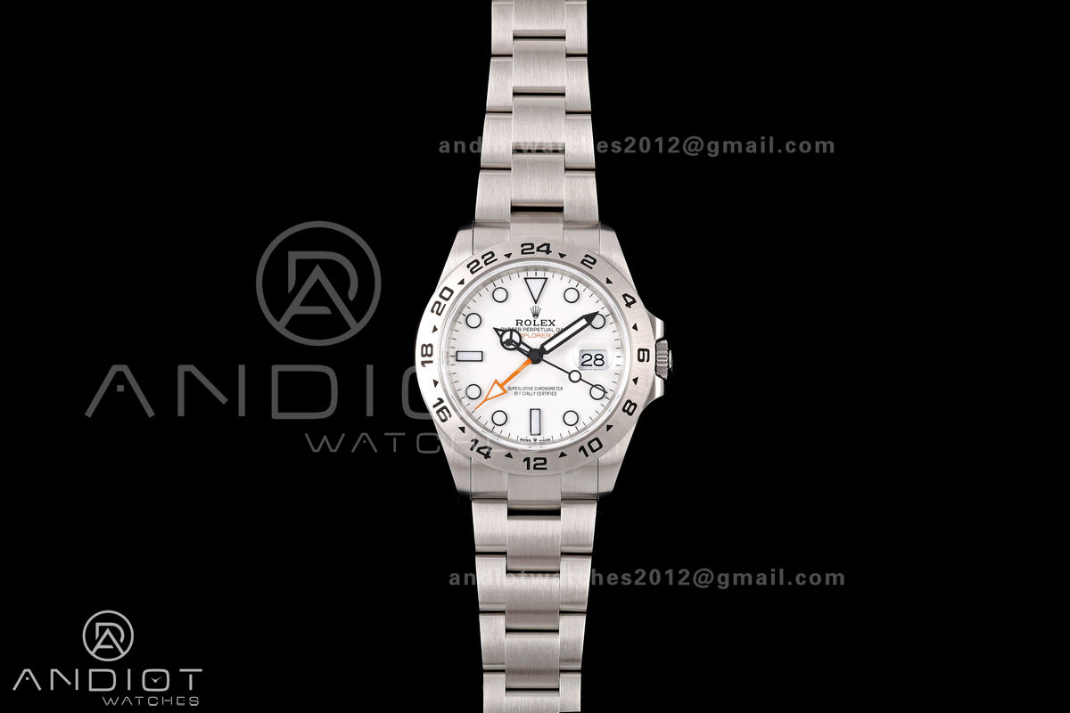 Explorer II 42mm 226570 904L SS QF 1:1 Best Edition White Dial on Bracelet JH3285-2 (Free Sprung)
